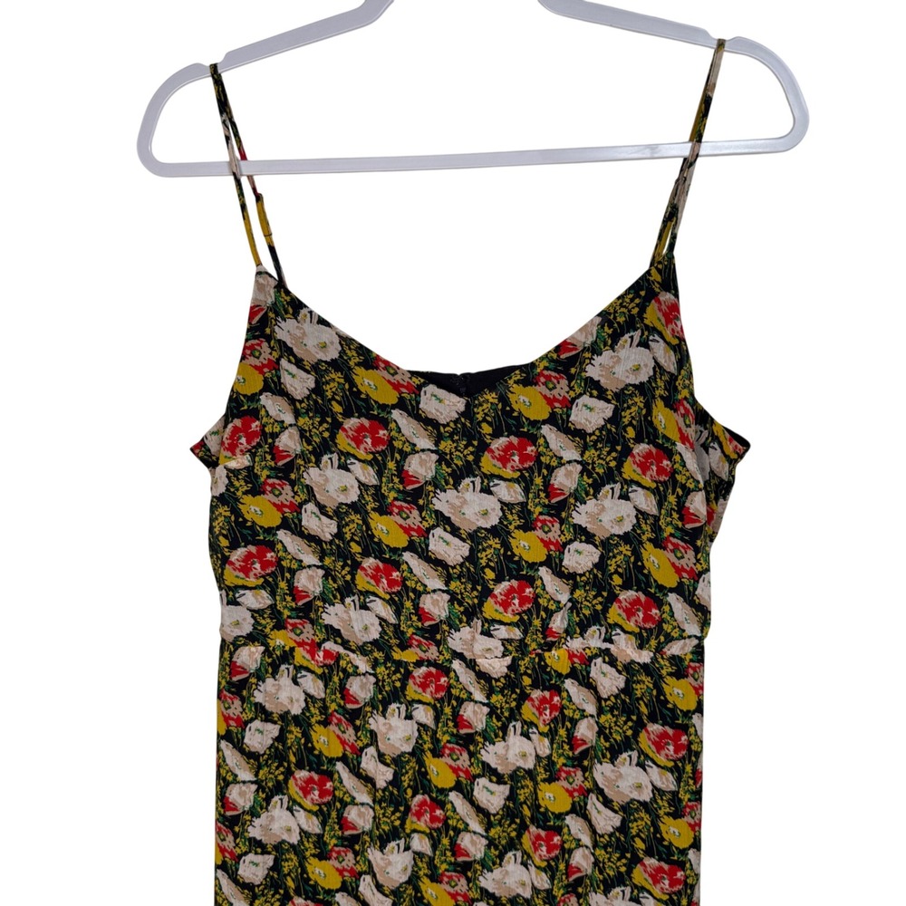 J.Crew Floral Maxi Dress 14 Black Multi Tiered Boho Cottagecore Garden Party Sun - Picture 3 of 11